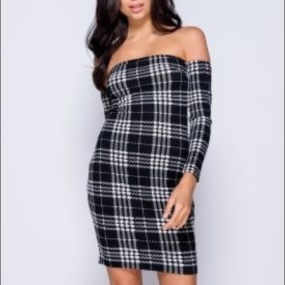 Lavender & Grace Boutique Dresses & Skirts - $10 SALE! Check Bardot Bodycon Dress